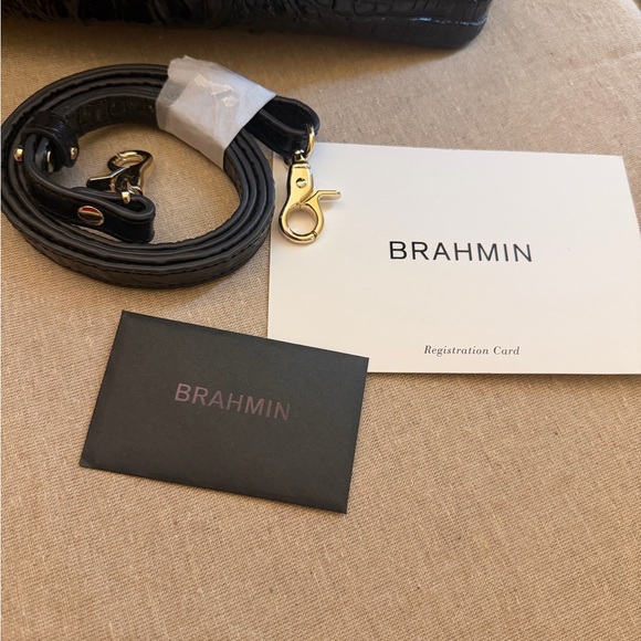 Brahmin Large Duxbury Satchel Black Crocodile Brand new with all paperwork - Picture 3 of 7